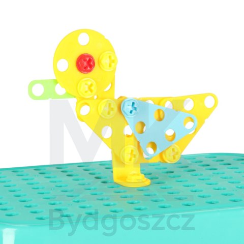 Klocki konstrukcyjne układanka w walizce kreatywna mozaika + wkrętarka dinozaur Klocki konstrukcyjne układanka w walizce kreatywna mozaika + wkrętarka dinozaur