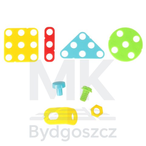 Klocki konstrukcyjne układanka w walizce kreatywna mozaika + wkrętarka pojazdy Klocki konstrukcyjne układanka w walizce kreatywna mozaika + wkrętarka pojazdy