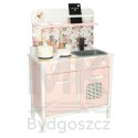 Kuchnia dla dzieci drewniana MDF Lulilo FLoro akcesoria różowa 82cm