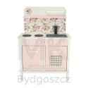 Kuchnia dla dzieci drewniana MDF Lulilo FLoro akcesoria różowa 82cm