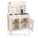 Kuchnia dla dzieci drewniana MDF Lulilo FLoro akcesoria różowa 82cm