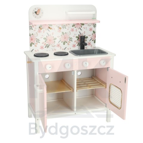 Kuchnia dla dzieci drewniana MDF Lulilo FLoro akcesoria różowa 82cm Kuchnia dla dzieci drewniana MDF Lulilo FLoro akcesoria różowa 82cm