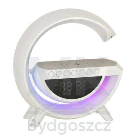 Lampka LED Gamingowa RGB głośnik ładowarka indukcyjna radio budzik zegar Lampka LED Gamingowa RGB głośnik ładowarka indukcyjna radio budzik zegar