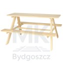 Ławka ogrodowa stolik dla dzieci drewniany 92 x 78 x 52cm