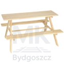 Ławka ogrodowa stolik dla dzieci drewniany 92 x 78 x 52cm