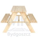 Ławka ogrodowa stolik dla dzieci drewniany 92 x 78 x 52cm