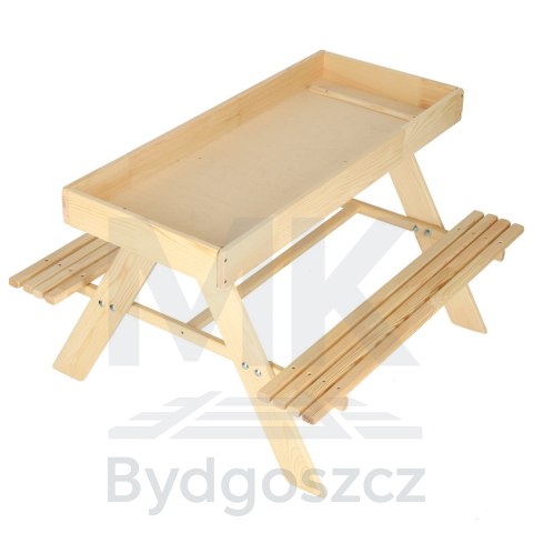 Ławka ogrodowa stolik dla dzieci drewniany piaskownica tablica 92 x 78 x 52 cm Ławka ogrodowa stolik dla dzieci drewniany piaskownica tablica 92 x 78 x 52 cm