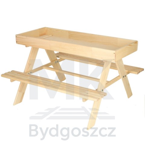 Ławka ogrodowa stolik dla dzieci drewniany piaskownica tablica 92 x 78 x 52 cm Ławka ogrodowa stolik dla dzieci drewniany piaskownica tablica 92 x 78 x 52 cm
