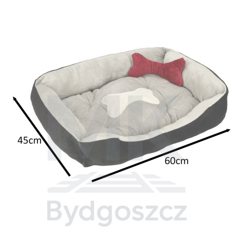 Legowisko dla psa kota kanapa sofa posłanie kojec poduszka miękkie 60 x 45cm szare Legowisko dla psa kota kanapa sofa posłanie kojec poduszka miękkie 60 x 45cm szare