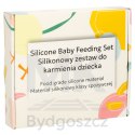 Naczynia silikonowe dla dzieci niemowląt zestaw stołowy 4 elementów miś niebieski