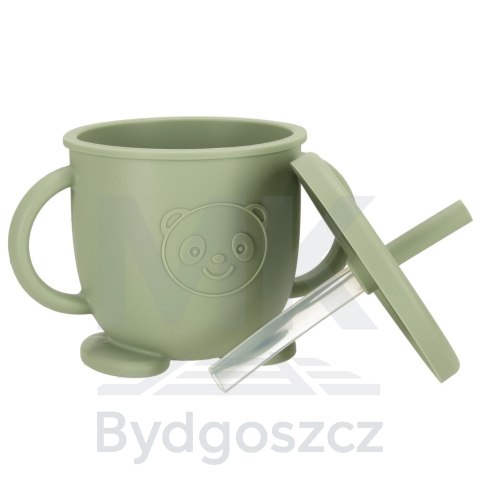 Naczynia silikonowe dla dzieci sowa zestaw 8 elementów zielone Naczynia silikonowe dla dzieci sowa zestaw 8 elementów zielone