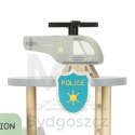 Parking drewniany garaż komisariat policji tor + radiowóz helikopter