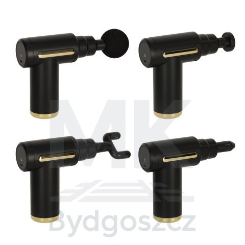 Pistolet do masażu masażer do pleców ciała LED 4w1 czarny Pistolet do masażu masażer do pleców ciała LED 4w1 czarny