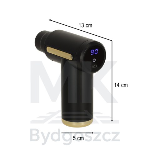 Pistolet do masażu masażer do pleców ciała LED 4w1 czarny Pistolet do masażu masażer do pleców ciała LED 4w1 czarny