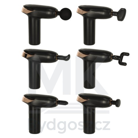 Pistolet do masażu masażer do pleców ciała mini LED 6w1 Pistolet do masażu masażer do pleców ciała mini LED 6w1