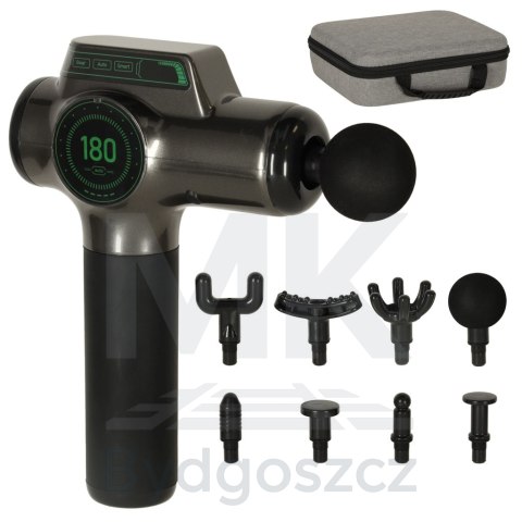 Pistolet do masażu masażer do pleców ciała wyświetlacz LED 8w1 Pistolet do masażu masażer do pleców ciała wyświetlacz LED 8w1