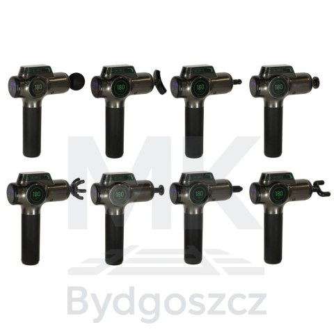 Pistolet do masażu masażer do pleców ciała wyświetlacz LED 8w1 Pistolet do masażu masażer do pleców ciała wyświetlacz LED 8w1