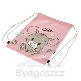 Plecak worek na buty wf myszka różowy