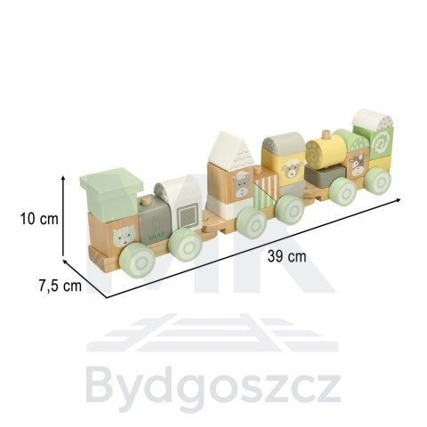 Pociąg kolejka drewniana LULILO pastelowy Pociąg kolejka drewniana LULILO pastelowy