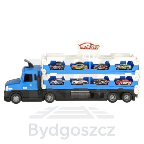 TIR Laweta samochód transporter pojazd składany XXL 10 aut niebieski TIR Laweta samochód transporter pojazd składany XXL 10 aut niebieski