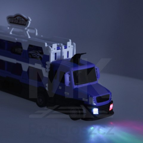 TIR Laweta samochód transporter pojazd składany XXL 10 aut niebieski TIR Laweta samochód transporter pojazd składany XXL 10 aut niebieski