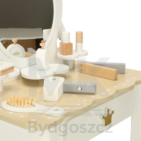 Toaletka drewniana dla dziewczynki LULILO Bella lustro taboret akcesoria Toaletka drewniana dla dziewczynki LULILO Bella lustro taboret akcesoria