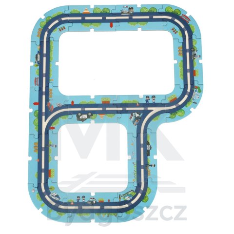 Tor samochodowy puzzle policja auto z napędem znaki drogowe ulica miasto 47 elementów Tor samochodowy puzzle policja auto z napędem znaki drogowe ulica miasto 47 elementów