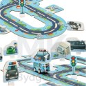Tor samochodowy puzzle policja auto z napędem znaki drogowe ulica miasto 47 elementów