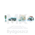 Tor samochodowy puzzle policja auto z napędem znaki drogowe ulica miasto 47 elementów