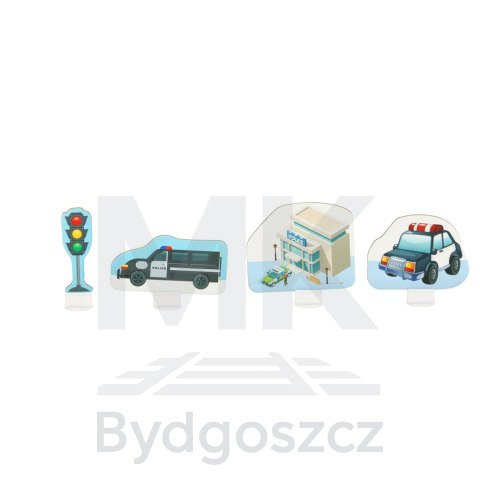 Tor samochodowy puzzle policja auto z napędem znaki drogowe ulica miasto 47 elementów Tor samochodowy puzzle policja auto z napędem znaki drogowe ulica miasto 47 elementów