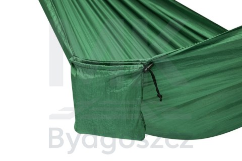 Hamak biwakowy turystyczny podróżny przenośny na biwak 260cm 120kg + pokrowiec zielony Hamak biwakowy turystyczny podróżny przenośny na biwak 260cm 120kg + pokrowiec zielony