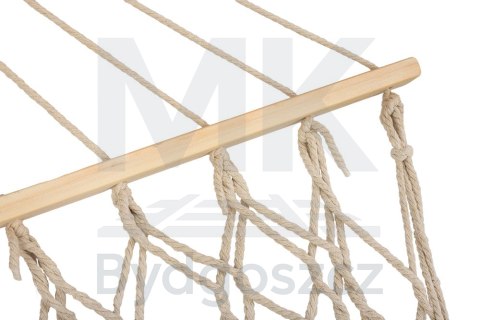 Hamak ogrodowy brazylijski boho siatka frędzle 200cm 150kg Ecru Hamak ogrodowy brazylijski boho siatka frędzle 200cm 150kg Ecru
