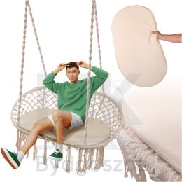 Huśtawka bocianie gniazdo podwójne dwuosobowe z frędzlami beż + poduszka 240kg