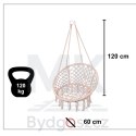 Huśtawka ogrodowa bocianie gniazdo z poduszką XXL ecru 150kg