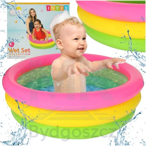 INTEX 57107 Basen ogrodowy dmuchany dla dzieci tęczowy INTEX 57107 Basen ogrodowy dmuchany dla dzieci tęczowy