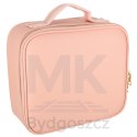 Kosmetyczka organizer na kosmetyki biżuterię kuferek z lusterkiem 10-krotne powiększenie różowy
