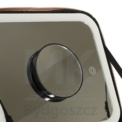 Kosmetyczka organizer na kosmetyki biżuterię kuferek z lusterkiem 10-krotne powiększenie różowy Kosmetyczka organizer na kosmetyki biżuterię kuferek z lusterkiem 10-krotne powiększenie różowy