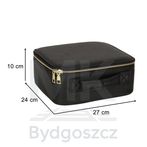 Kosmetyczka organizer na kosmetyki biżuterię kuferek z lusterkiem LED czarny Kosmetyczka organizer na kosmetyki biżuterię kuferek z lusterkiem LED czarny