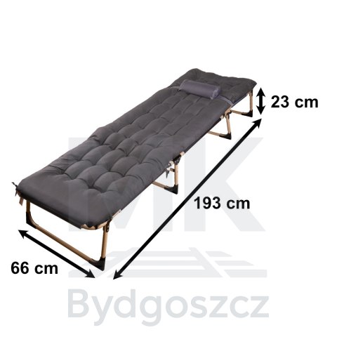Łóżko turystyczne składane polowe biznesowe 193 cm ciemny szary Łóżko turystyczne składane polowe biznesowe 193 cm ciemny szary