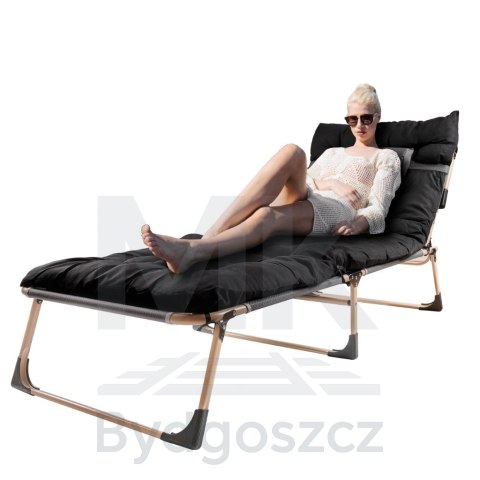 Łóżko turystyczne składane polowe biznesowe 193 cm czarny Łóżko turystyczne składane polowe biznesowe 193 cm czarny