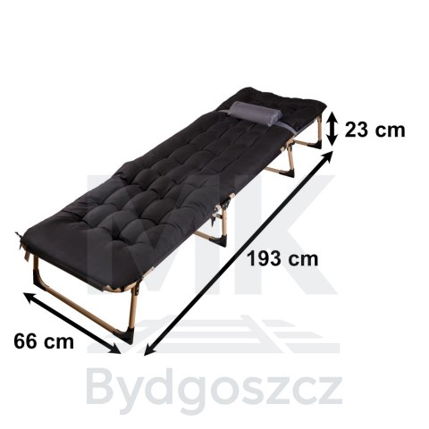 Łóżko turystyczne składane polowe biznesowe 193 cm czarny Łóżko turystyczne składane polowe biznesowe 193 cm czarny