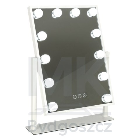 Lusterko do makijażu kosmetyczne podświetlane 12 LED Hollywood z 12 żarówkami USB 30 x 40 cm Lusterko do makijażu kosmetyczne podświetlane 12 LED Hollywood z 12 żarówkami USB 30 x 40 cm