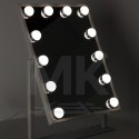 Lusterko do makijażu kosmetyczne podświetlane 12 LED Hollywood z 12 żarówkami USB 30 x 40 cm