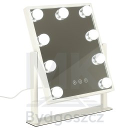 Lusterko do makijażu kosmetyczne podświetlane 9 LED Hollywood z 9 żarówkami USB 25 x 30 cm