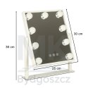 Lusterko do makijażu kosmetyczne podświetlane 9 LED Hollywood z 9 żarówkami USB 25 x 30 cm
