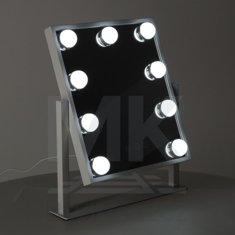 Lusterko do makijażu kosmetyczne podświetlane 9 LED Hollywood z 9 żarówkami USB 25 x 30 cm Lusterko do makijażu kosmetyczne podświetlane 9 LED Hollywood z 9 żarówkami USB 25 x 30 cm