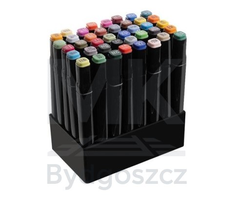 Markery dwustronne mazaki alkoholowe w etui 80 + podstawka Markery dwustronne mazaki alkoholowe w etui 80 + podstawka