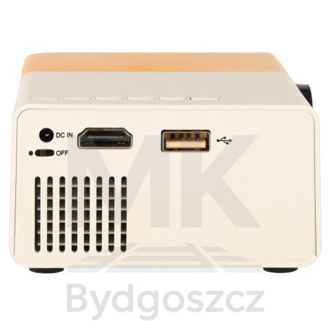 Mini projektor rzutnik przenośny LED TFT LCD 1920x1080 24-60" USB HDMI 12V biało-pomarańczowy Mini projektor rzutnik przenośny LED TFT LCD 1920x1080 24-60" USB HDMI 12V biało-pomarańczowy