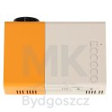 Mini projektor rzutnik przenośny LED TFT LCD 1920x1080 24-60" USB HDMI 12V biało-pomarańczowy