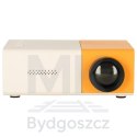 Mini projektor rzutnik przenośny LED TFT LCD 1920x1080 24-60" USB HDMI 12V biało-pomarańczowy